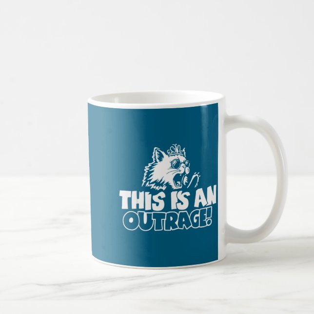 Retro This Is An Outrage Quote Meme Cat Cute Funny Coffee Mug (Right)