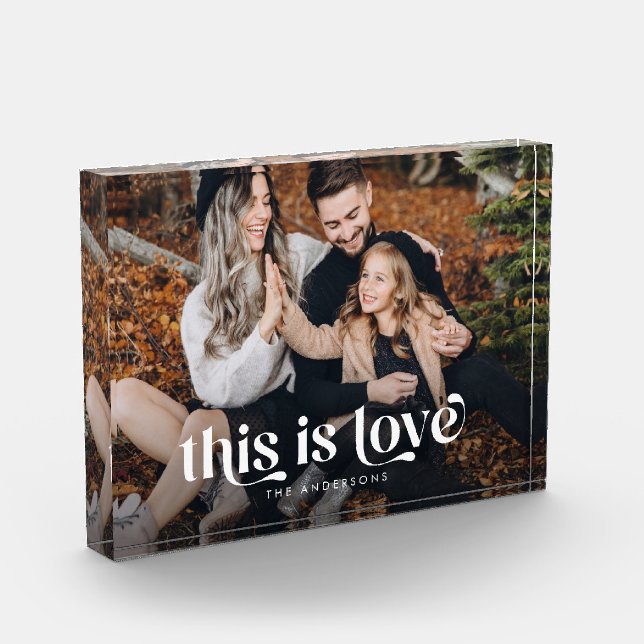 Retro This Is Love Horizontal Photo Block (Left)