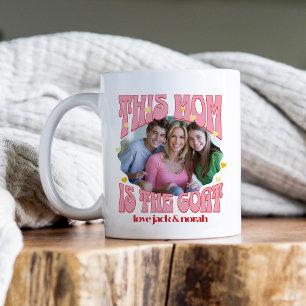 Retro This Mom is the Goat Photo Mug