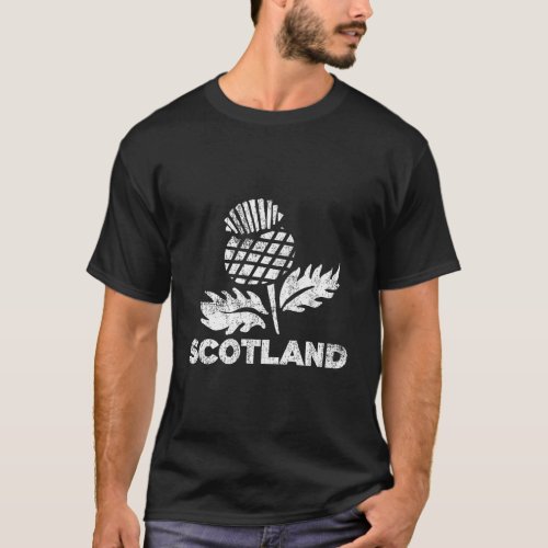 Retro Thistle Scottish Rugby Scotland Rugby Footba T_Shirt
