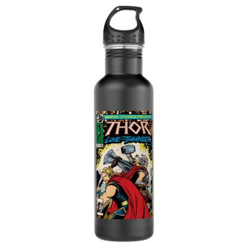 Retro Thor Love and Thunder Comic Cover Homage Stainless Steel Water Bottle