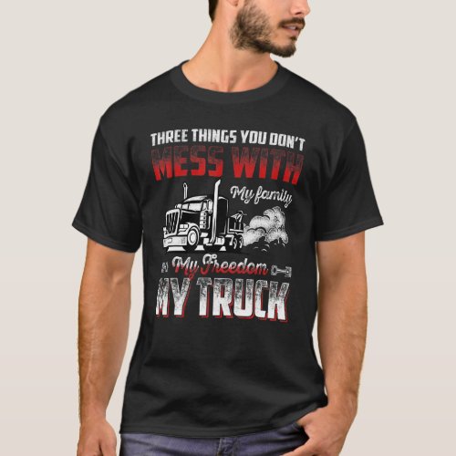 Retro Three Things You Dont Mess With My Family M T_Shirt