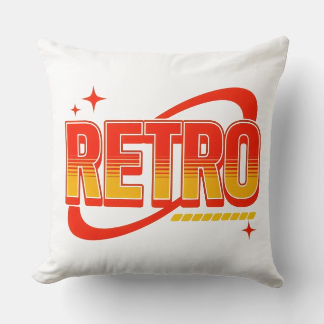 Retro. Throw Pillow (Front)