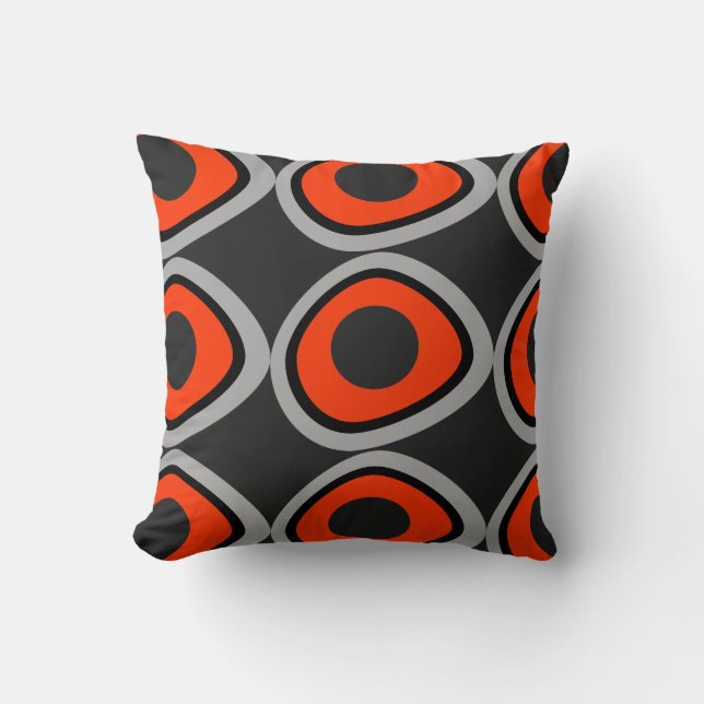 Retro Throw Pillow (Custom Background Color) (Front)