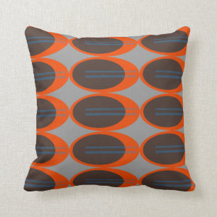 Retro Throw Pillows (Custom Background Color)