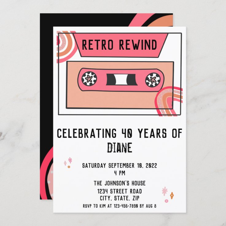 Retro Throwback Birthday Party Invitation Zazzle