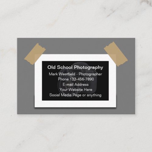 Retro Throwback Photography Business Cards