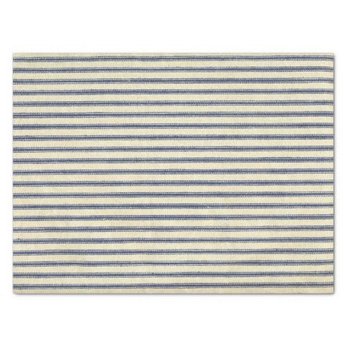 Retro Ticking Blue  White Striped Vintage French Tissue Paper