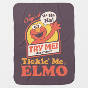 Retro Tickle Me Elmo Waving Graphic Baby Blanket