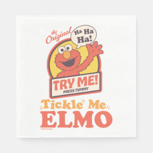 Retro Tickle Me Elmo Waving Graphic Napkins