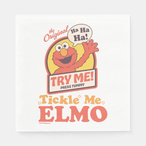 Retro Tickle Me Elmo Waving Graphic Napkins