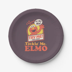 Retro Tickle Me Elmo Waving Graphic Paper Plates