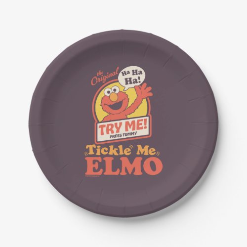 Retro Tickle Me Elmo Waving Graphic Paper Plates