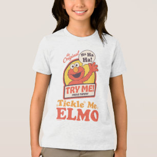 Retro Tickle Me Elmo Waving Graphic Tri-Blend Shirt