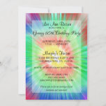 Retro Tie Dye 60th Birthday Party Invitation at Zazzle