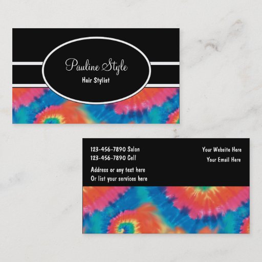 Customizable Retro Tie Dye Business Cards