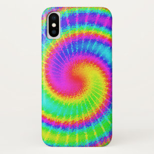 Retro Tie Dye Hippie Psychedelic 70s iPhone X Case