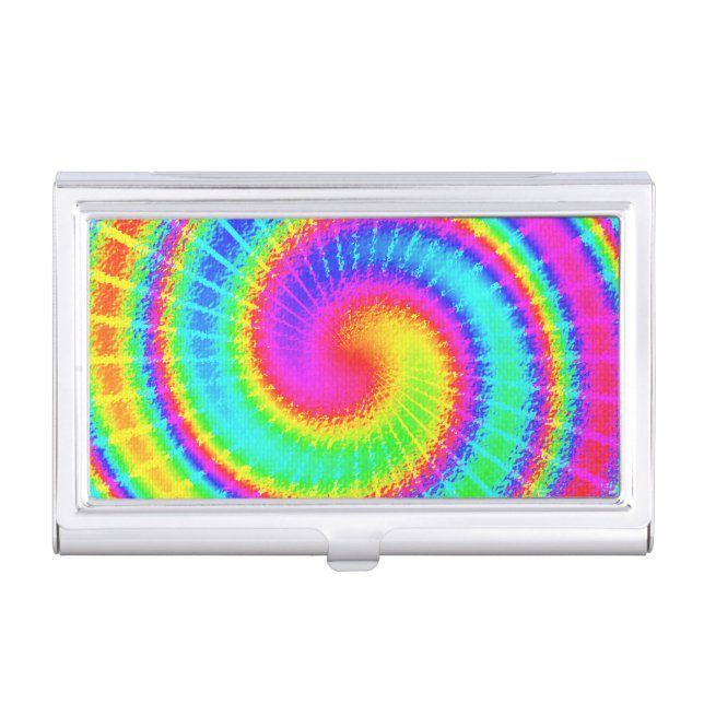 Retro Tie Dye Hippie Psychedelic Case For Business Cards (Front)