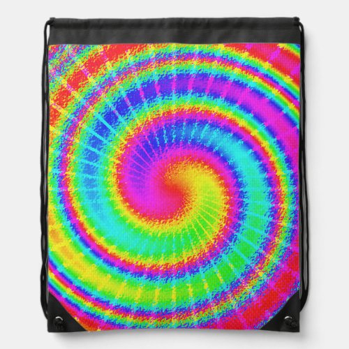 Retro Tie Dye Hippie Psychedelic Drawstring Bag