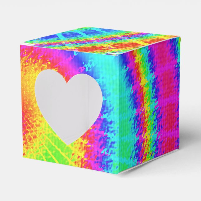 Retro Tie Dye Hippie Psychedelic Favor Boxes (Front Side)