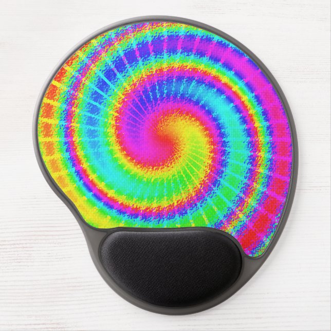 Retro Tie Dye Hippie Psychedelic Gel Mouse Pad (Front)