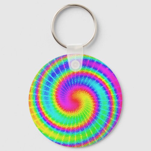 Retro Tie Dye Hippie Psychedelic Keychain