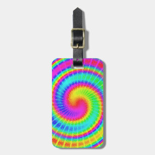 Retro Tie Dye Hippie Psychedelic Luggage Tag