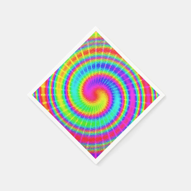 Retro Tie Dye Hippie Psychedelic Napkins (Corner)