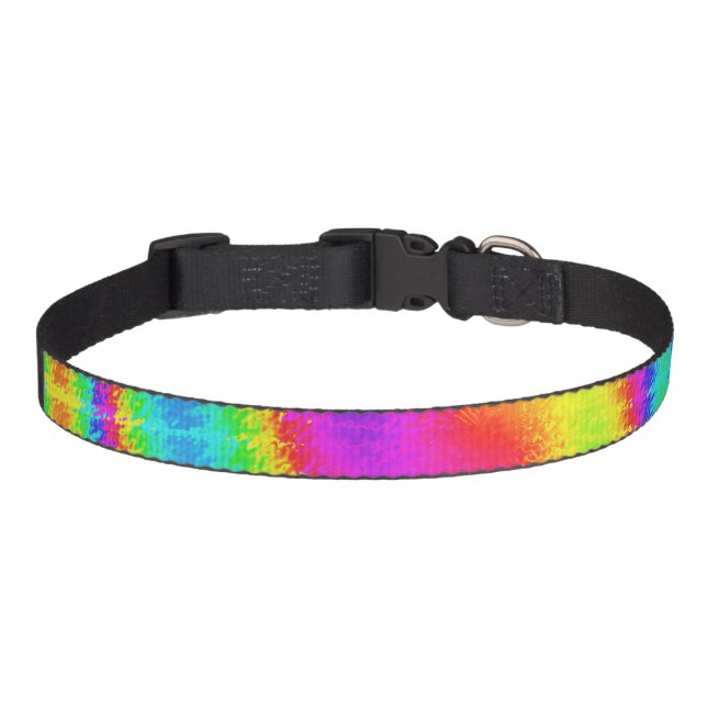 Retro Tie Dye Hippie Psychedelic Pet Collar (Front)