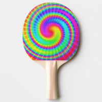 Retro Tie Dye Hippie Psychedelic Ping-Pong Paddle