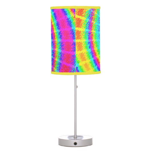 Retro Tie Dye Hippie Psychedelic Table Lamp (Back)