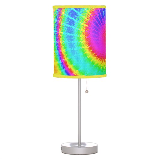 Retro Tie Dye Hippie Psychedelic Table Lamp (Left)