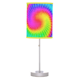Retro Tie Dye Hippie Psychedelic Table Lamp