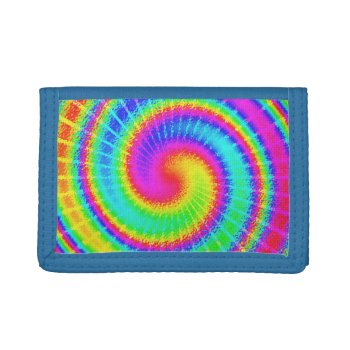 Retro Tie Dye Hippie Psychedelic Trifold Wallet by FancyCelebration at Zazzle