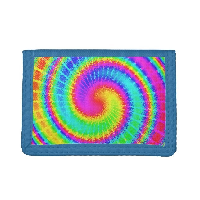Retro Tie Dye Hippie Psychedelic Trifold Wallet (Front)
