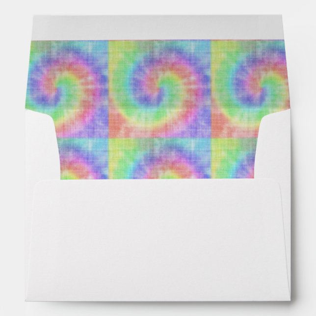 Retro Tie Dye Pastel Pattern Swirl Envelope (Back (Bottom))