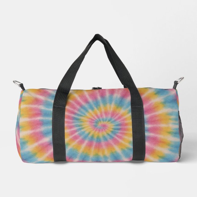 Retro Tie Dye Spiral Duffel Bag (Front)