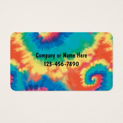 tie dye business cards