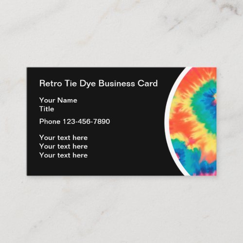 Retro Tie Dye Theme Business Cards