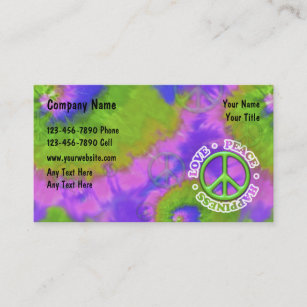 Retro Tie Dye Themed Business Card