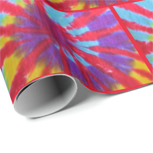 Retro Tie Dye Tile Design Wrapping Paper