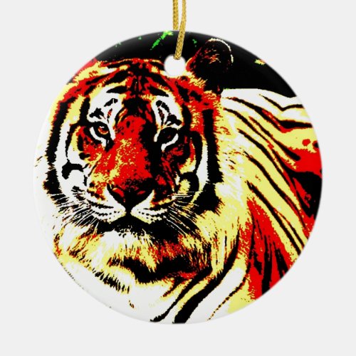 Retro Tiger Ceramic Ornament