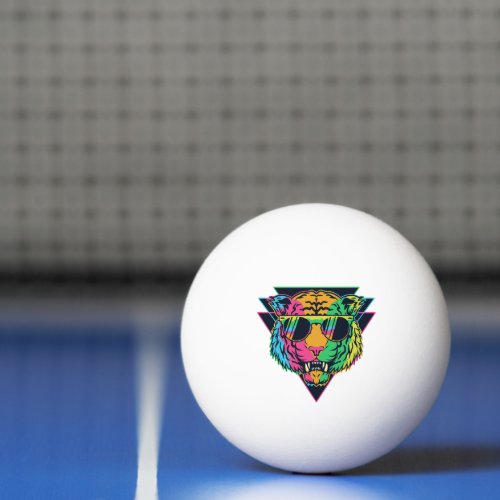 Retro Tiger Graphic Ping Pong Ball