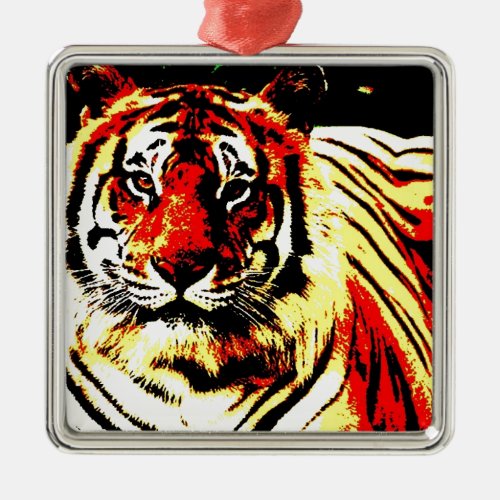 Retro Tiger Metal Ornament