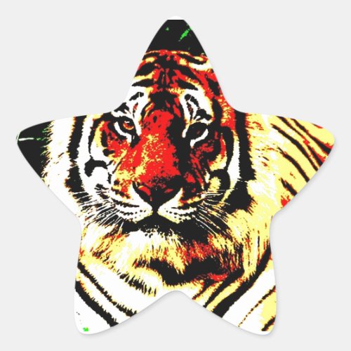 Retro Tiger Star Sticker