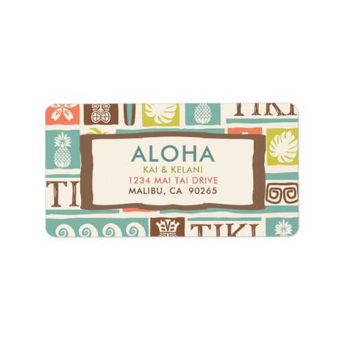 Retro Tiki Aloha Tropical Address Label