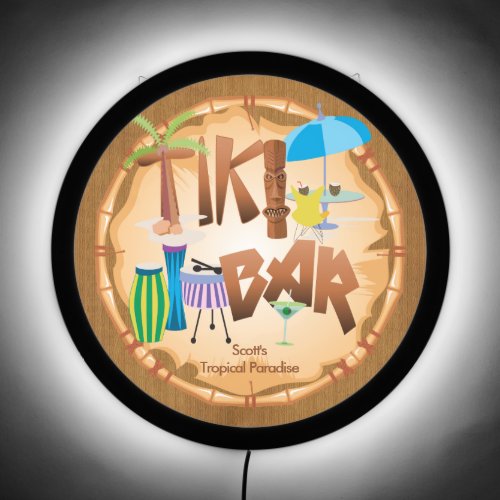 Retro Tiki Bar _ Personalize LED Sign