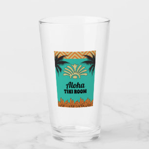 Retro Tiki Bar with Name Glass