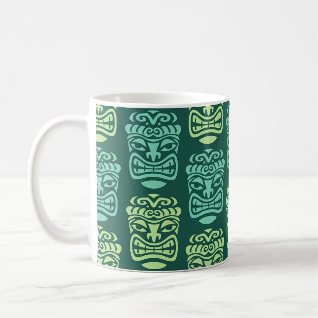 Retro Tiki Beach Bar Pattern Coffee Mug (Left)