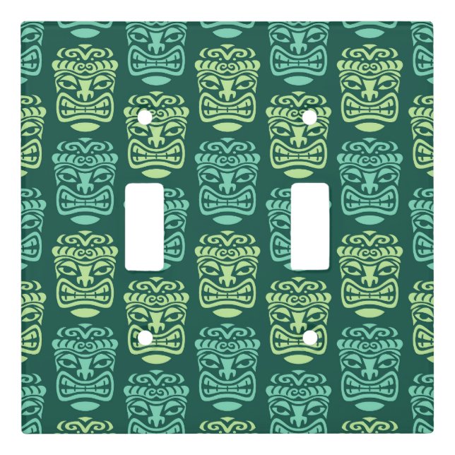 Retro Tiki Beach Bar Pattern Light Switch Cover (Front)